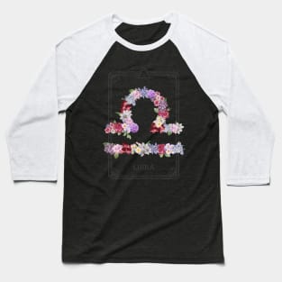 Floral Zodiac Sign: Libra Baseball T-Shirt